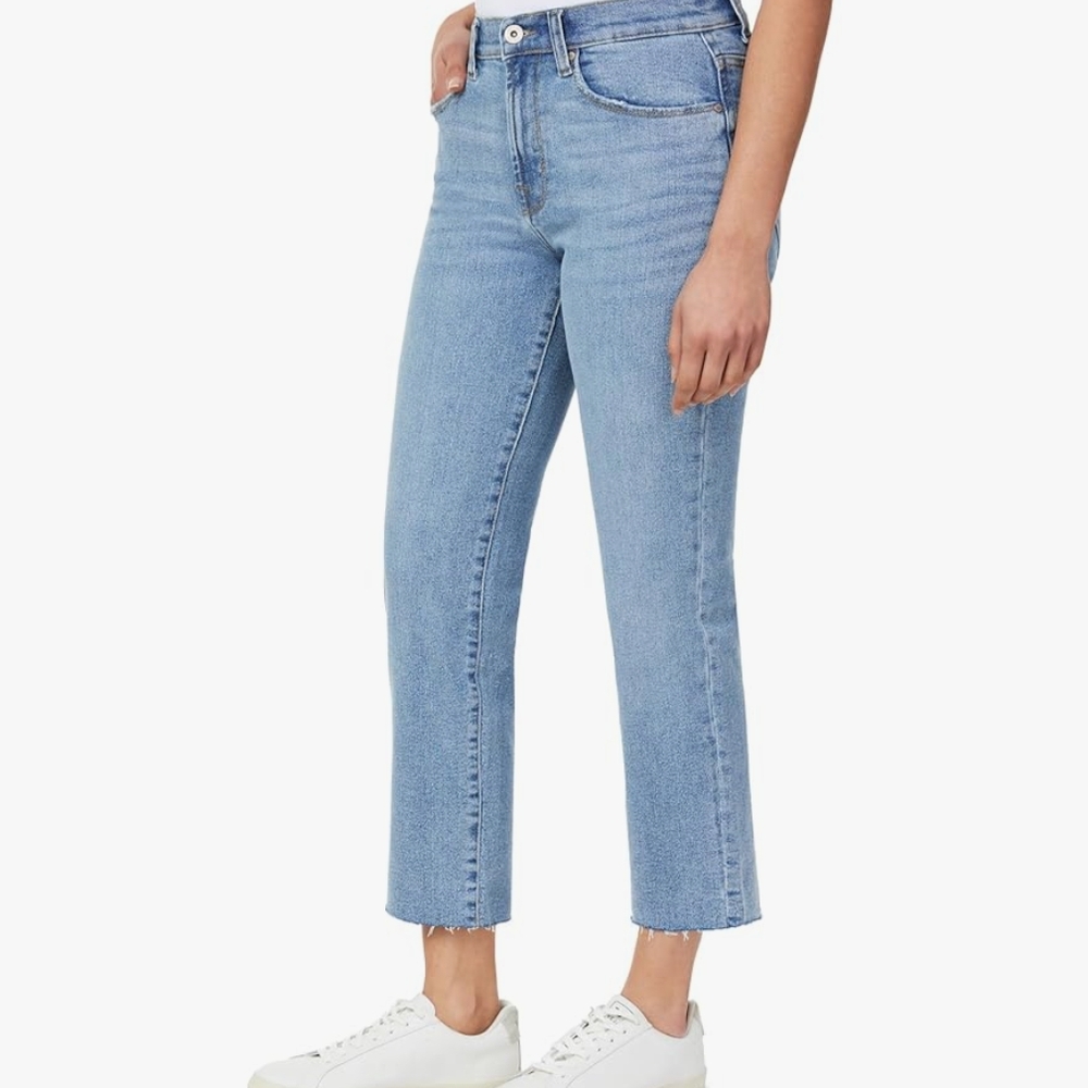 Light Blue High-Rise Straight Crop Women's Jeans